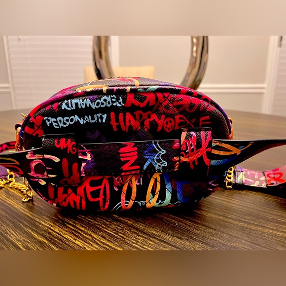 Multi-Color Graffiti Print PU Leather belt Bag - Picture 2 of 3